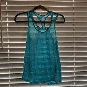 Blue workout tank top